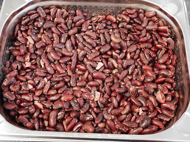 Haricots cuits sous pression